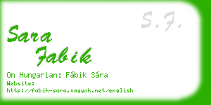 sara fabik business card