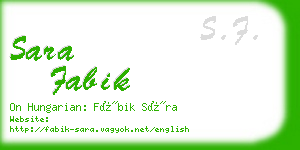 sara fabik business card